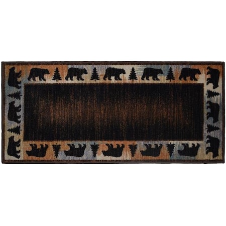 Mayberry Rug Mayberry Rug CC70563 30X46 30 x 46 in. Cozy Cabin Bear Spear Printed Nylon Kitchen Mat & Rug CC70563 30X46